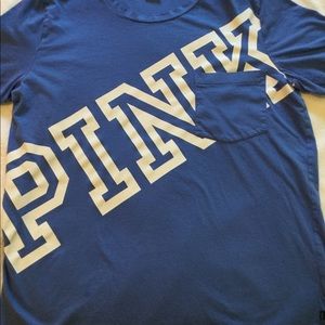 VS PINK Shirt w/ Large Logo and Pocket